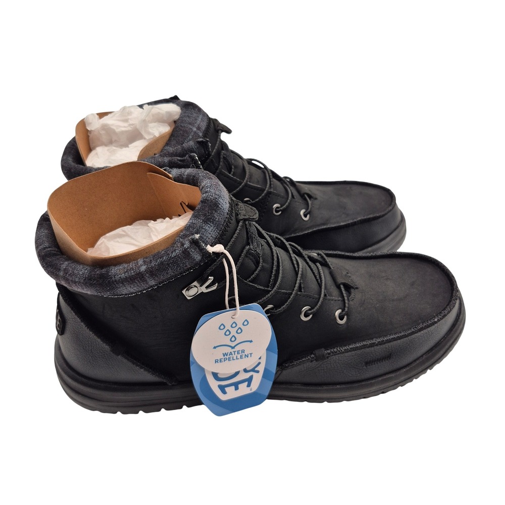 Hey Dude Bradley Classic Black Ankle Boots Laced Men's Size 13 Water Repellent